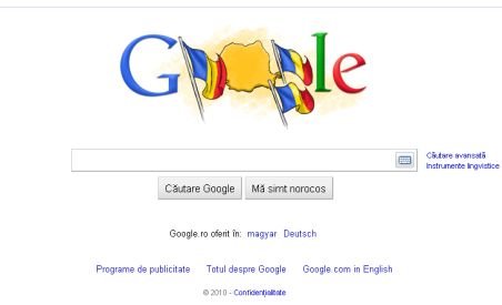 Google sărbătoreşte Ziua Naţională a României cu un logo inedit