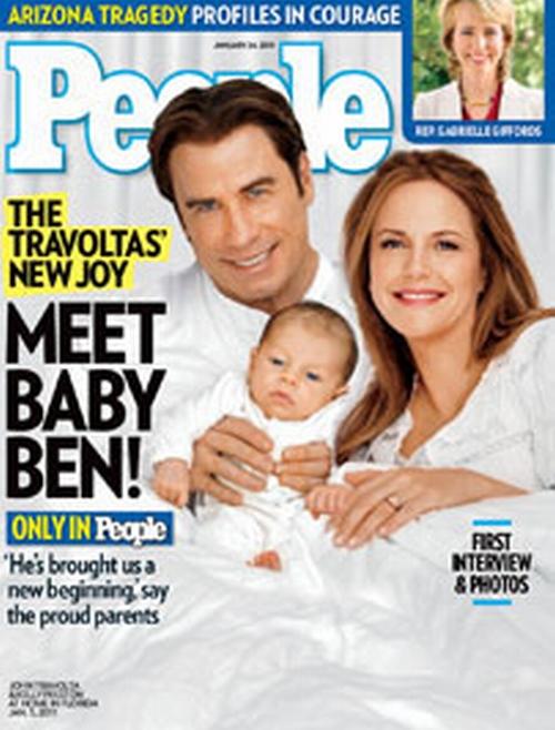 Bebeluşul de 7 săptămâni al lui John Travolta, pe coperta revistei People 86029