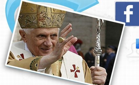 Papa a binecuvântat reţelele de socializare Facebook, Twitter şi Youtube