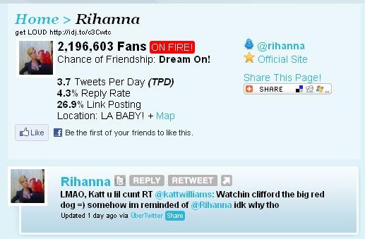 Rihanna a postat un mesaj vulgar pe Twitter 87162