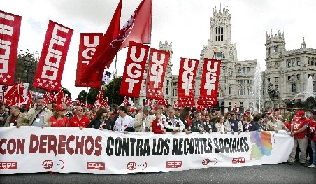 Proteste faţă de măsurile de austeritate, în peste 50 de oraşe din Spania