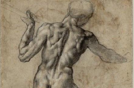 Schiţă aparţinând lui Michelangelo, scoasă la licitaţie în iulie. Desenul este evaluat la peste 5 milioane de lire