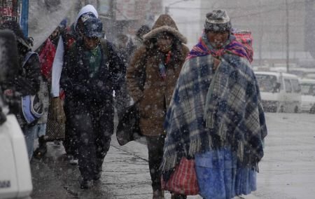 Iarnă în America de Sud: Temperaturi neobişnuit de scăzute şi zăpadă, în capitala Boliviei 