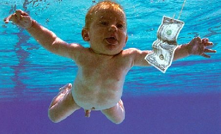 Poza de copertă a unui album Nirvana, reprezentând un bebeluş gol, interzisă de Facebook 