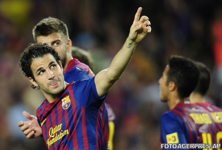 Fabregas a marcat primul gol pentru Barcelona, în victoria cu 5-0 în faţa lui Napoli