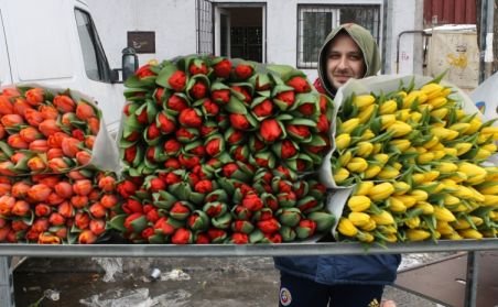 Razii în Piaţa Coşbuc din Capitală. Sunt verificate actele mărfurilor vânzătorilor de flori