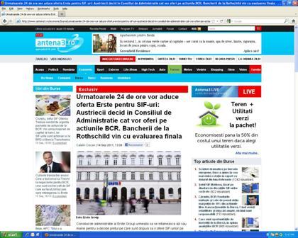 Anuntul Erste confirmă informaţiile publicate în exclusivitate de antena3.ro privind structura tranzacţiei, întâlnirea crucială de la BCR din 8 septembrie dintre austrieci şi şefii SIF-urilor şi data când au fost făcute publice detaliile ofertei  107831