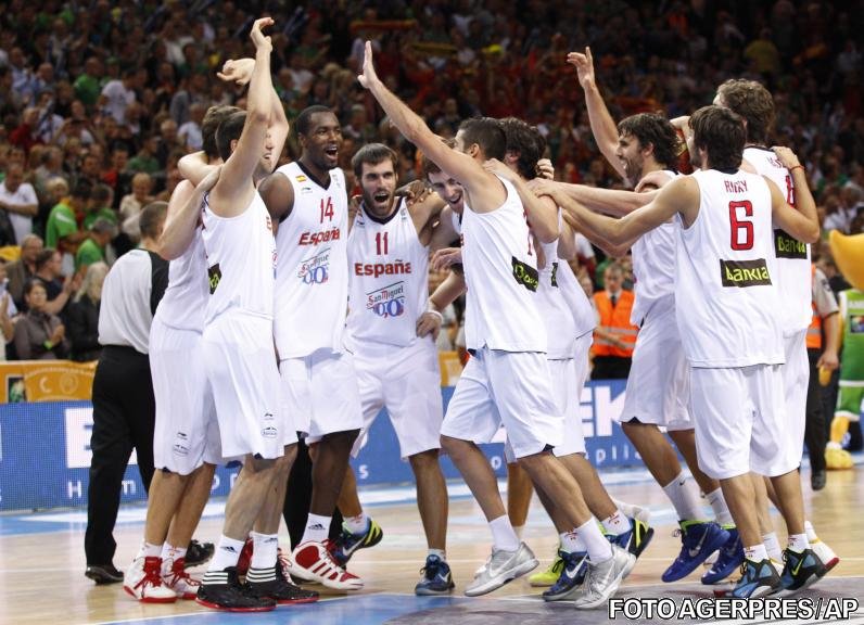 Spania şi-a păstrat titlul european la baschet, după 98-85 în finala cu Franţa