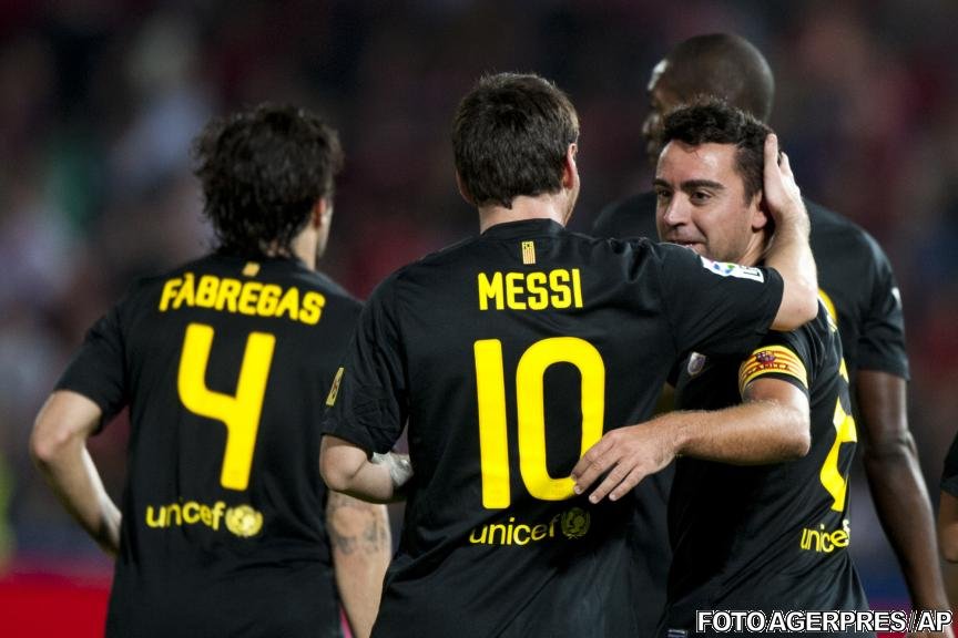 Xavi şi-a sărbătorit recordul de prezenţe în La Liga cu un gol care a adus victoria Barcelonei