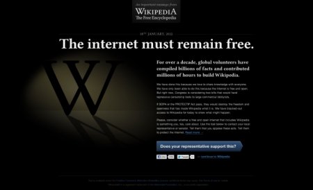 Cum să-ţi iei informaţiile de pe Wikipedia pe timpul protestului faţă de actul SOPA