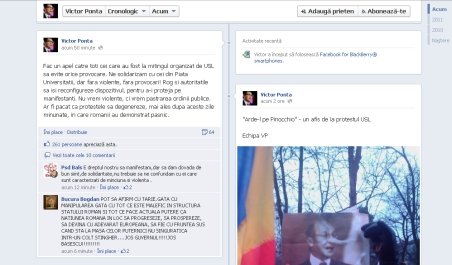 Ponta, apel la calm pe Facebook: Cei care au fost la mitingul USL să evite orice provocare
