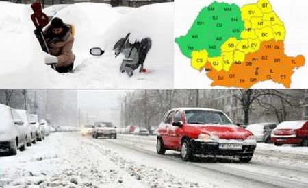 România, acoperită de zăpadă! COD PORTOCALIU de ninsori. Vezi zonele afectate şi prognoza meteo