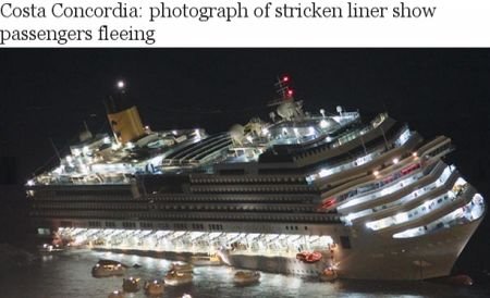 DISPERAREA, surprinsă în imagini. Fotografii impresionante cu evacuarea vasului Concordia