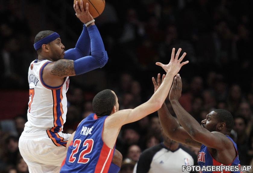 NBA: Carmelo Anthony aduce prima victorie pentru New York Knicks după trei înfrângeri consecutive