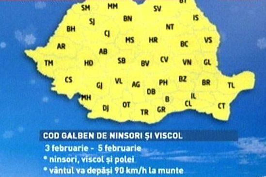 COD GALBEN de ninsori în toată România. Vezi ce drumuri au fost închise din cauza viscolului 129210