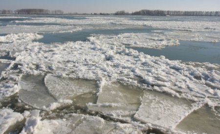Blocuri de gheaţă pe Dunăre: Navigaţia cu bacul, întreruptă la Calafat şi Bechet