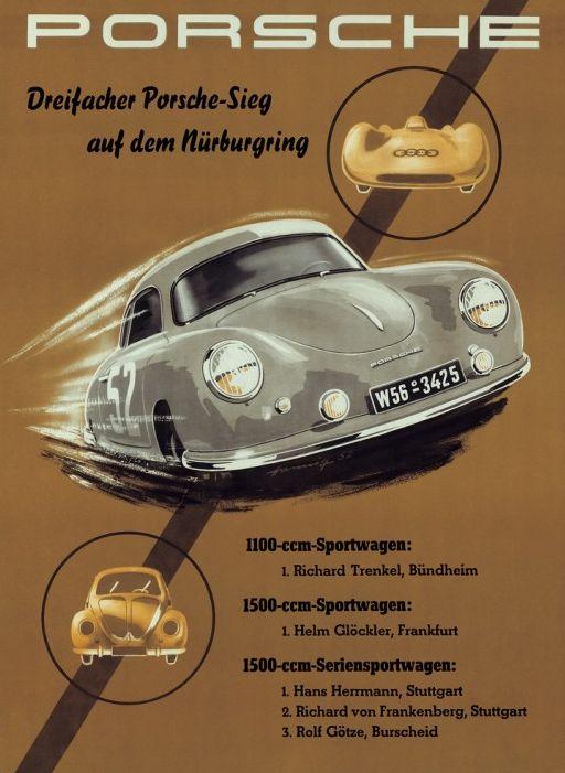 Pentru pasionaţii de maşini. Postere RETRO cu Porsche, fratele lui VW Beetle 132639