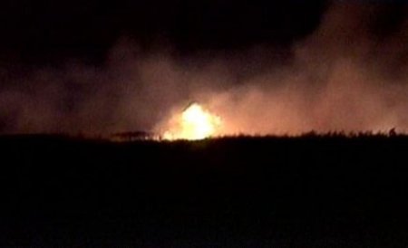 Incendiu în zona Rezervaţiei Biosfera Delta Dunării: 20 de hectare sunt cuprinse de flăcări