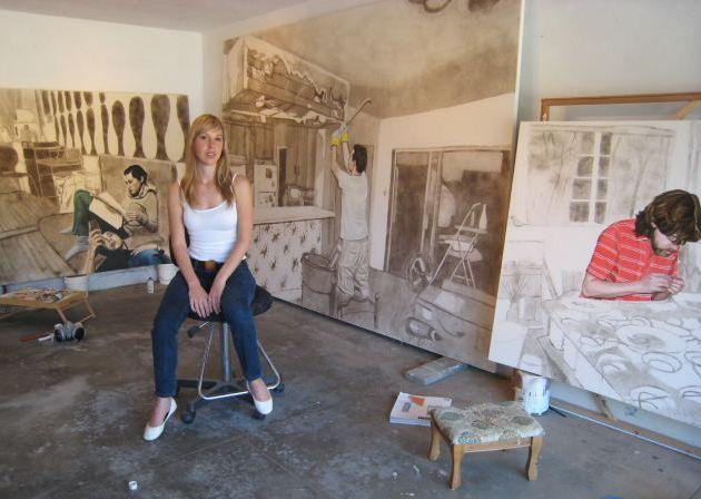 Impresionant! O artistă americană pictează cu praf  137231