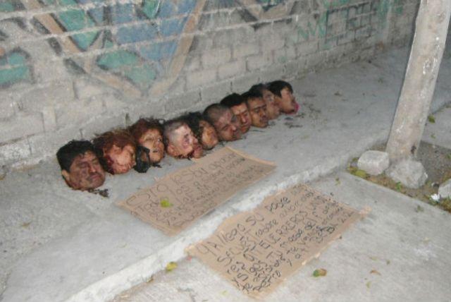 ŞOCANT! Capetele retezate a 10 traficanţi de droguri, găsite în apropierea unui abator din Mexic 137307