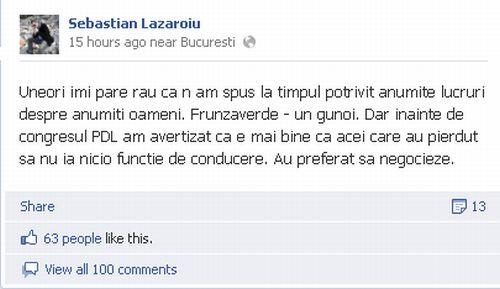 &quot;Frunzăverde - un gunoi&quot;. Mesajul lui Sebastian Lăzăroiu de pe Facebook 138871