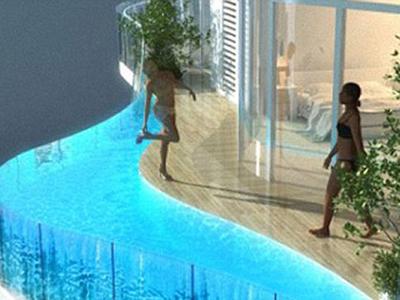 Proiect extravagant! Apartamente cu piscine închise cu sticlă în loc de balcoane 140322