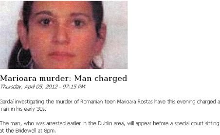 Un bărbat suspectat de uciderea româncei dată dispărută în 2008 la Dublin, arestat de autorităţile irlandeze