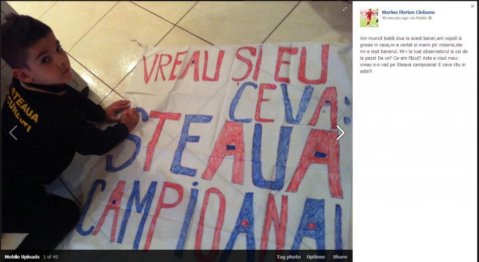 Gest revoltător la Steaua-Vaslui: Copil de 9 ani în lacrimi, după ce oficialii LPF i-au confiscat bannerul 142782