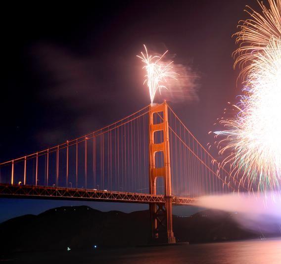 O legendă sărbătorită ca la carte. Imagini de la spectacolul grandios susţinut în onoarea podului Golden Gate 148661