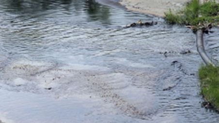 Râul Olteţ a fost poluat cu ţiţei. Pata s-a întins pe 15 kilometri, pe toată lăţimea râului, după ce o conductă s-a fisurat