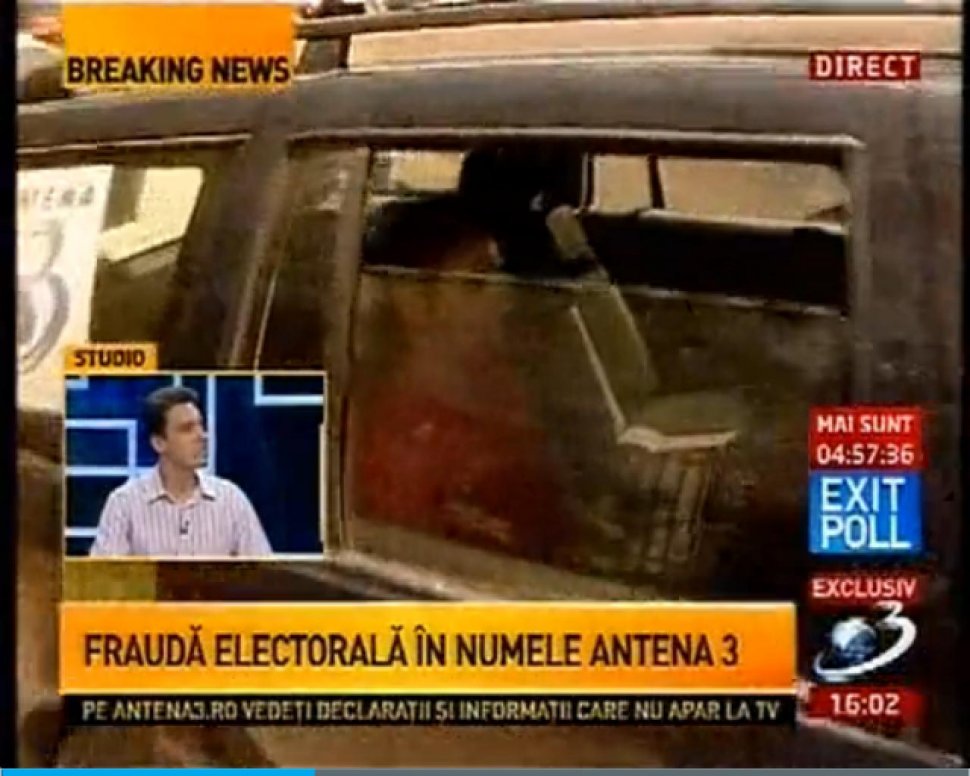 Mai multe persoane împărţeau mită electorală din maşini inscripţionate ILEGAL cu afişe Antena 3