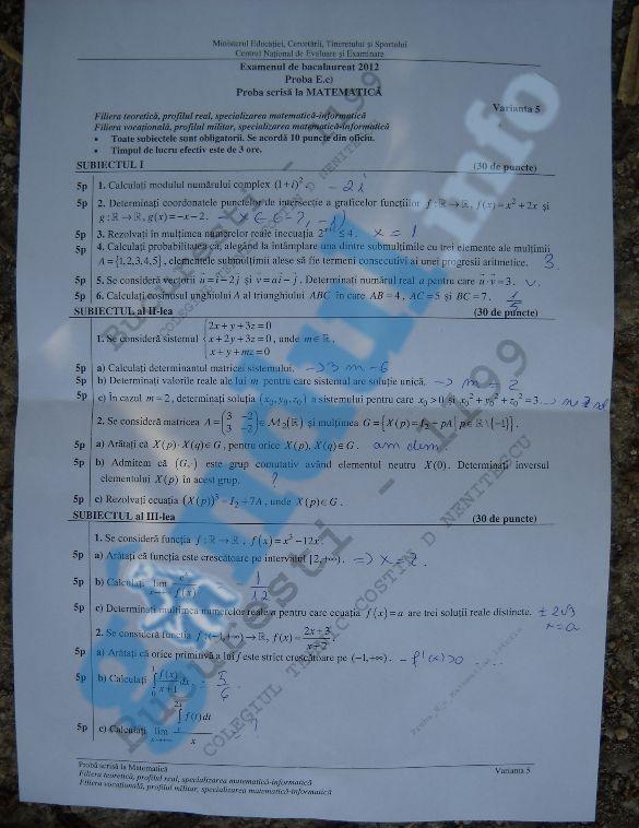 Bacalaureat 2012. Vezi ce subiecte s-au dat la istorie şi matematică  155252