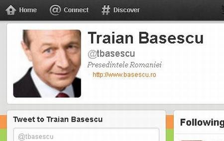 Pe cine urmăreşte Băsescu pe Twitter şi ce persoană importantă din viaţa lui lipseşte din listă