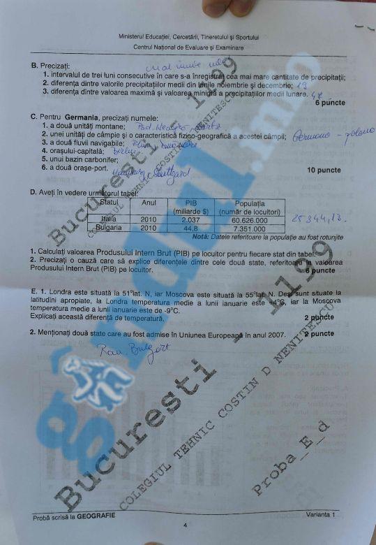 BACALAUREAT 2012 - Vezi subiectele la geografie 155692