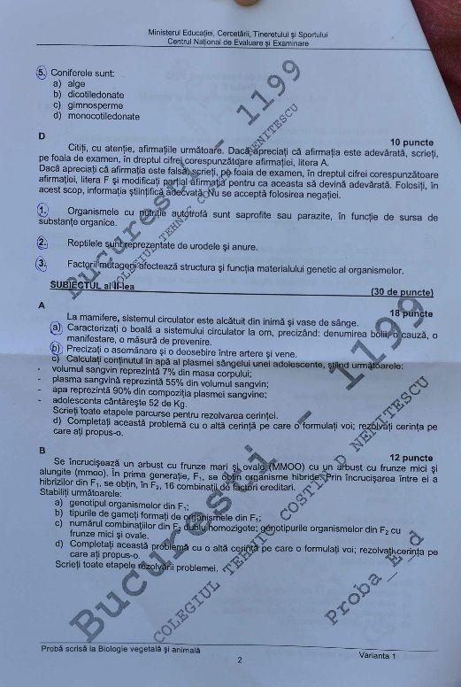 BACALAUREAT 2012. Vezi subiectele la proba de biologie 155678