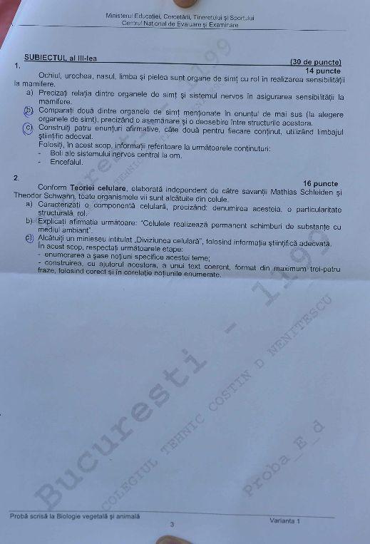 BACALAUREAT 2012. Vezi subiectele la proba de biologie 155679