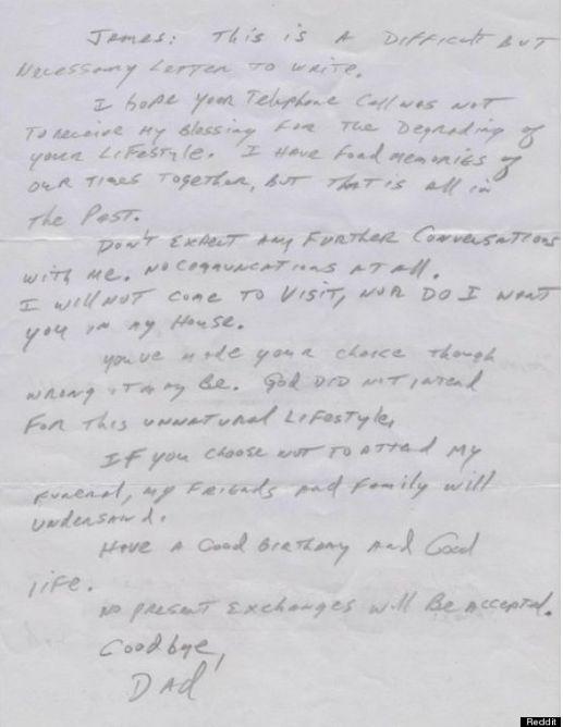 Scrisoarea care pune la grea încercare cuvântul &quot;tată&quot;. „Dacă nu vei participa la înmormântarea mea, prietenii şi familia mea vor înţelege” 162086