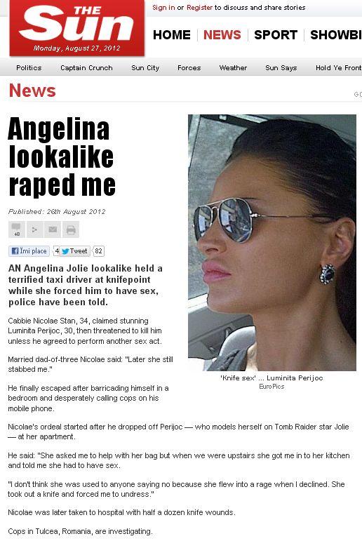 &quot;M-a violat sosia Angelinei Jolie&quot;. Cazul taximetristului violat face înconjurul lumii 164755