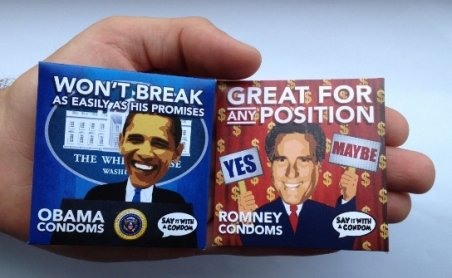 Prezervativele Obama se vând mai bine decât prezervativele Romney. Vezi explicaţia