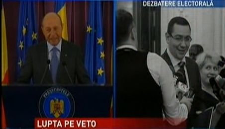 Lupta pe VETO: Băsescu fură startul, Ponta îi urează sănătate