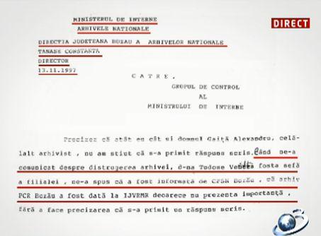Documente INCRIMINATOARE: Cezar Preda a coordonat ARDEREA arhivelor PCR Buzău 180442