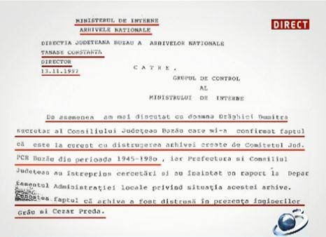 Documente INCRIMINATOARE: Cezar Preda a coordonat ARDEREA arhivelor PCR Buzău 180443