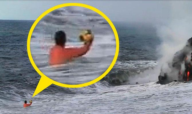 Galerie foto spectaculoasă cu erupţia celui mai activ vulcan de pe Terra. Lava a ajuns în Ocean 180218