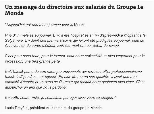 Le Monde, în doliu. Directorul cotidianului francez, Erik Izraelewicz, a decedat la 58 de ani 180408