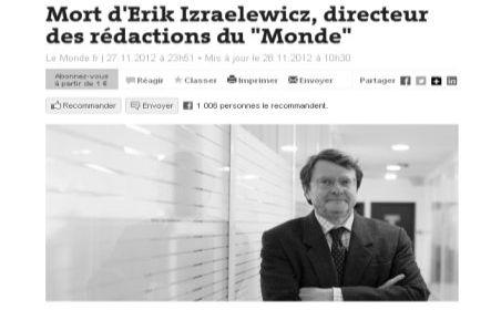 Le Monde, în doliu. Directorul cotidianului francez, Erik Izraelewicz, a decedat la 58 de ani 180409
