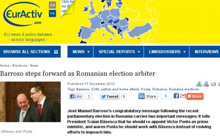 Jose Manuel Barroso, arbitru al alegerilor din România? Citiţi mesajul adresat lui Traian Băsescu şi lui Victor Ponta