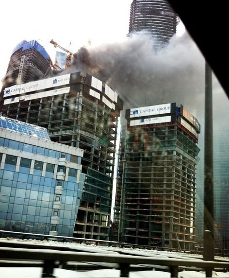 Moscova. Incendiu puternic la un bloc turn din centrul oraşului