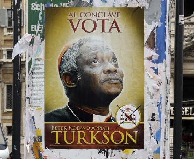 Afişe parodice pentru alegerile din viitorul Conclav au apărut în centrul Romei