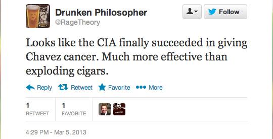 Ce a apărut pe Twitter la câteva minute după ce a fost anunţată moartea lui Chavez. Mulţi erau americani 196784