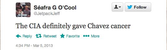Ce a apărut pe Twitter la câteva minute după ce a fost anunţată moartea lui Chavez. Mulţi erau americani 196786